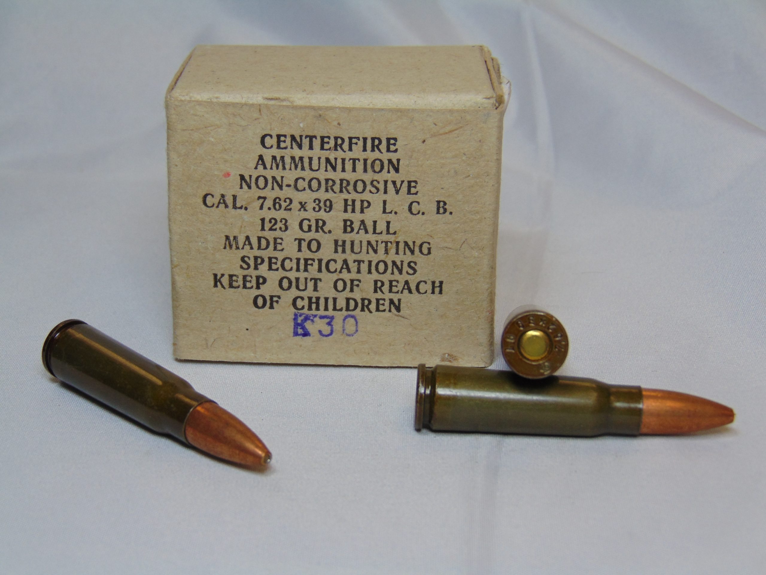 Centerfire Ammunition Non-Corrosive 7.62x39mm HP L.C.B. 123Gr. Ball ...